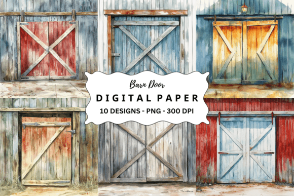 Download Watercolor Barn Door Background - Watercolor barn Collection