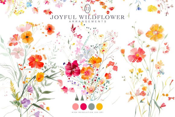 Download Wild Flowers Clipart Set - Wild flowers clipart Collection
