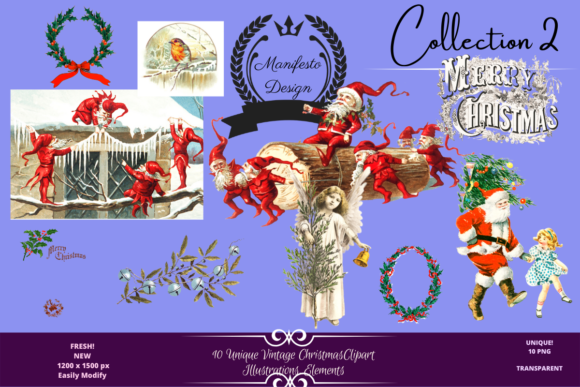 Download Vintage Christmas Illustration Clipart 2 - Vintage christmas illustration Collection