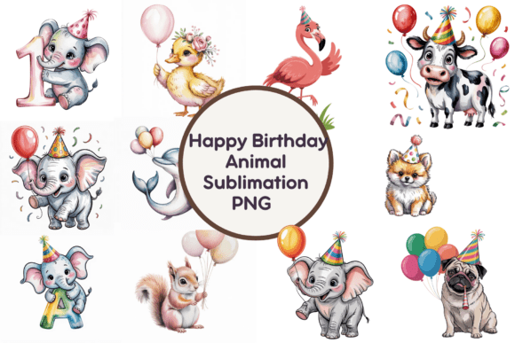 Download Happy Birthday Animal Sublimation - Birthday animal Collection